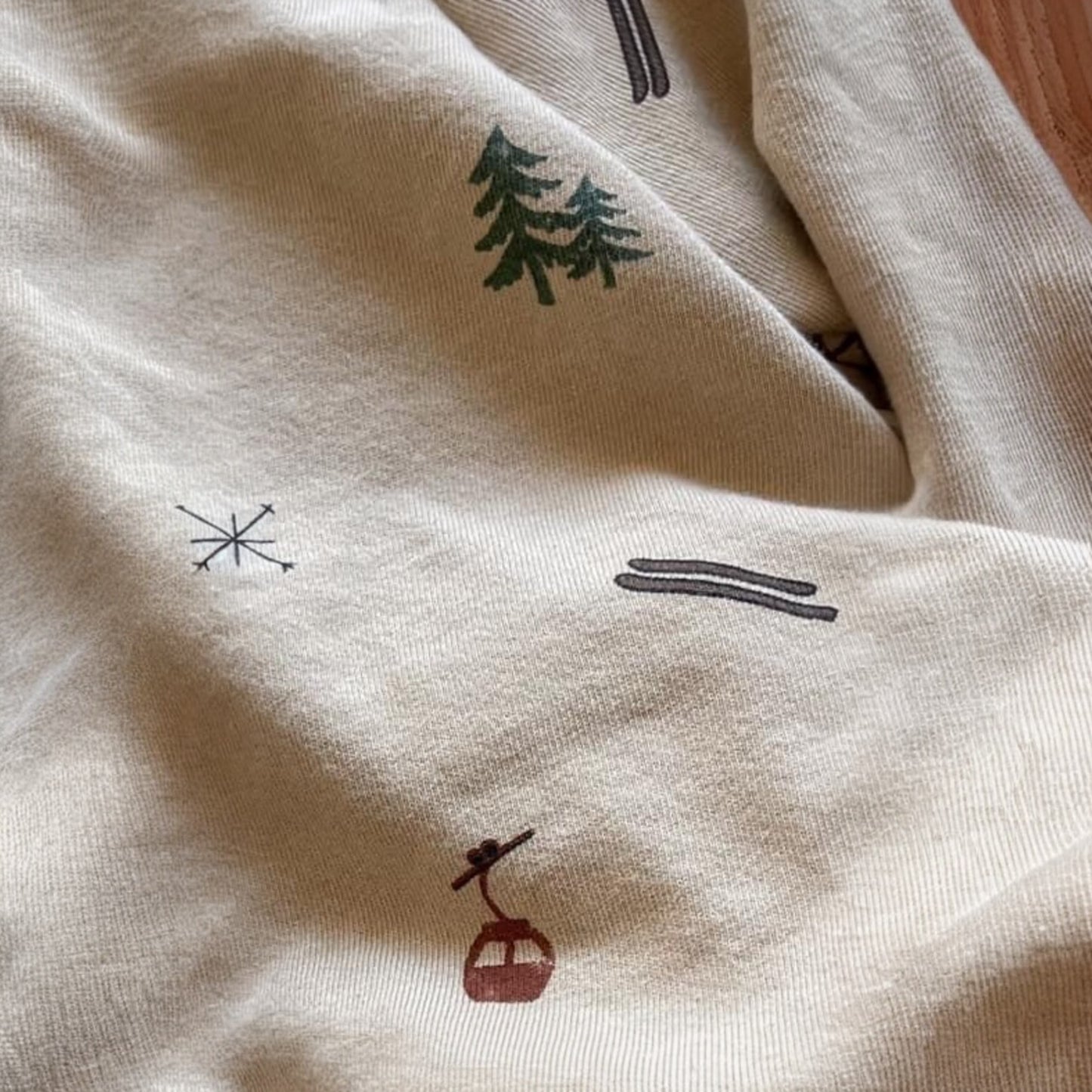 Organic Ski Print Baby Booties