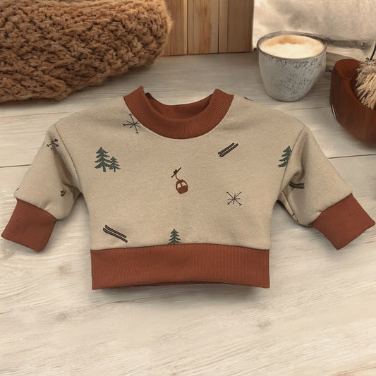 Kids Ski Print Crewneck