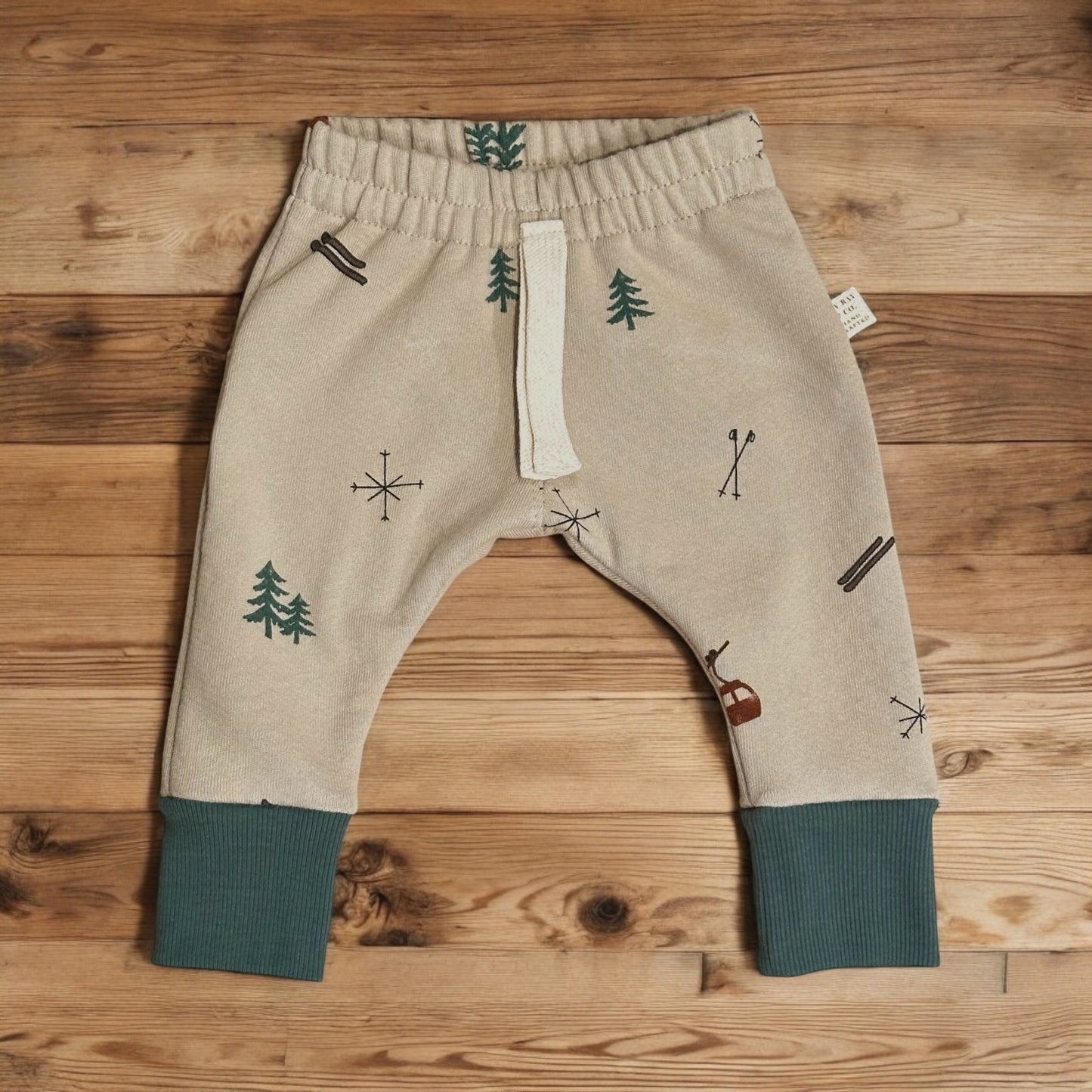 Kids Organic Ski Print Joggers